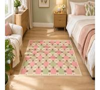 VARIKASHOM Tapis Grande Taille Salon, 160 x 230 cm, Géométrique Beige Rose Vert Marron, Tapis Decoration Descente de lit Chambre Moquette,