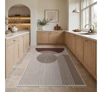 VARIKASHOM Tapis Intérieur Salon Chambre Cuisine, Tapis Extérieur Balcon Terrasse, géométrique Moderne Marron, Blanc, Beige, carré 160 x 160 cm
