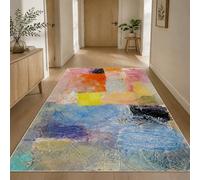 VARIKASHOM Tapis pour Intérieur Salon Canapé, Jardin Extérieur Table Terrasse Balcon, Abstrait Jaune, Bleu, Orange, Rose, Noir, Violet, carré 160 x 160 cm