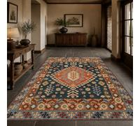 VARIKASHOM Tapis sous Tables de Chevet, 60 x 120 cm, Bleu Marine Oriental Rouge Beige Orange, Tapis Decoration pour Salon Chambre, Salle de Bain, Couloir Cuisine,