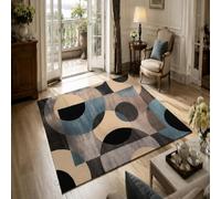 VARIKASHOM Tapis sous Tables de Chevet, 60 x 120 cm, Géométrie Moderne Bleu Gris Beige Noir, Tapis Decoration pour Salon Chambre, Salle de Bain, Couloir Cuisine,