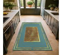 VARIKASHOM Tapis sous Tables de Chevet, 60 x 120 cm, Géométrie Moderne Bleue Jaune Noire, Tapis Decoration pour Salon Chambre, Salle de Bain, Couloir Cuisine,