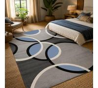 VARIKASHOM Tapis sous Tables de Chevet, 60 x 120 cm, Géométrie Moderne Grise Bleue Noire Blanche, Tapis Decoration pour Salon Chambre, Salle de Bain, Couloir Cuisine,