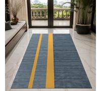 VARIKASHOM Tapis sous Tables de Chevet, 60 x 120 cm, Géométrie Moderne Grise Jaune, Tapis Decoration pour Salon Chambre, Salle de Bain, Couloir Cuisine,