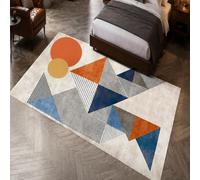 VARIKASHOM Tapis sous Tables de Chevet, 60 x 120 cm, Géométrie Moderne Orange Beige Gris Bleu Noir Blanc, Tapis Decoration pour Salon Chambre, Salle de Bain, Couloir Cuisine,