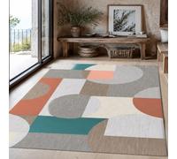 VARIKASHOM Tapis sous Tables de Chevet, 60 x 120 cm, Géométrique Moderne Gris Beige Orange Vert Marron, Tapis Decoration pour Salon Chambre, Salle de Bain, Couloir Cuisine,