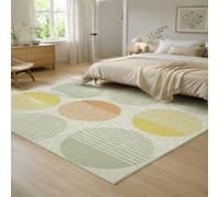 VARIKASHOM Tapis sous Tables de Chevet, 60 x 120 cm, Motifs géométriques Modernes Verts Jaunes Taupes Beiges, Tapis Decoration pour Salon Chambre, Salle de Bain, Couloir Cuisine,