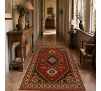 VARIKASHOM Tapis sous Tables de Chevet, 60 x 120 cm, Rouge Oriental Marron Beige Noir, Tapis Decoration pour Salon Chambre, Salle de Bain, Couloir Cuisine,