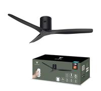 Varin® Ventilateur de Plafond Intelligent, Ø 132 cm, Noir | Longues Pales, Tuya Wi-Fi, 6 Vitesses, Ventilateur de Plafond Silencieux 20 dB, Télécommande et Application