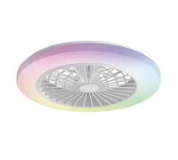 Varin® Ventilateur Plafond avec Lumiere, Ø 50 cm - Blanc/Transparent | Intelligent, Plafonnier Ventilateur Silencieux pour Chambre, Tuya Wi-Fi, LED 30W RGBW, Télécommande, 3000K à 6000K