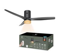 Varin® Ventilateur Plafond avec Lumiere Intelligent, Plafonnier Ventilateur Silencieux pour Chambre, Tuya Wi-Fi, LED 30W RGBW, Ø 50 cm, Télécommande, 3000K à 6000K, Blanc-Transparent