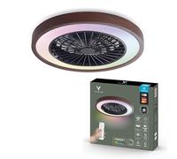 Varin® Ventilateur Plafond avec Lumiere Intelligent, Tuya Wi-Fi, Ventilateur Plafond Silencieux 20 dB, LED 36W RGBW, Télécommande, Pales Rétractables, Ø 50 cm/108 cm, Blanc