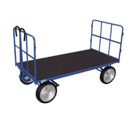 VARIOfit VARIOfit Chariot à plateaux avec 2 parois en grille tubulaire, pneus pleins 1 140 × 800 mm, charge 1 000 kg Quantité:1