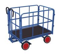 VARIOfit VARIOfit Chariot à plateaux avec 4 parois en treillis tubulaire Pneumatiques pleins 940 × 640 mm Capacité 700 kg Quantité:1