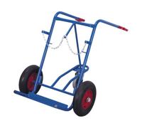 VARIOfit VARIOfit Diable en acier pour 2 bouteilles de 40-50 l, pneus pneumatiques, 1 roue stabilisatrice, pelle 515 × 250 mm Quantité:1