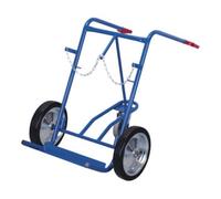 VARIOfit VARIOfit Diable en acier pour 2 bouteilles de 40-50 l, roues pleines, 1 roue de support, pelle 515 × 250 mm Quantité:1