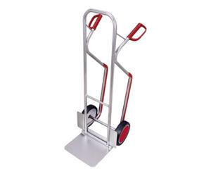 VARIOfit VARIOfit Diable en aluminium avec pelle rabattable, pneus pleins, patins d’escalier, pelle 380 × 280 mm Quantité:1