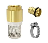 VARIOSAN Kit de filtre d'aspiration 14177, 3/4", Messing, clapet de pied avec clapet anti-retour, crépine, bec et collier de serrage