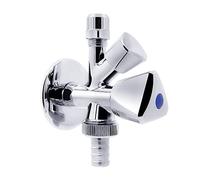 VARIOSAN Robinet Vanne à passage équerre combinée 11114, DN 15, 1/2", auto-étanche, chromée