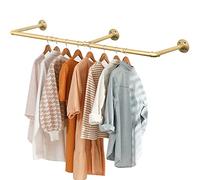 Varsoul Porte-vêtements mural industriel à monter soi-même, cintre flottant rustique, décoration de tuyau de maison, systèmes de support de rangement, tringle à vêtements robuste pour vestiaires
