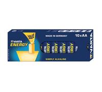 Varta Piles AA alcalines Type 4106 1,5V – Lot de 10 – 14,5×50,5 mm – Usage unique