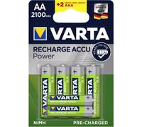 Varta 4 piles rechargeables AA + 2 AAA gratuites Ready-to-use 2100mAh