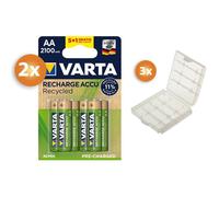 Varta AA piles rechargeables 2100mAh - Pack avantage 10+2 gratuits avec 3 boîtiers de protection