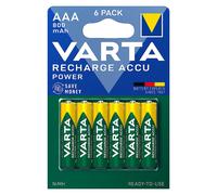 Varta Piles rechargeables AAA Accu Power 800 mAh Ni-MH préchargées sans effet mémoire - lot de 6