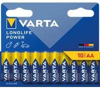 VARTA AL AA 10X - Piles alcalines Longlife Power, AA (Mignon), lot de 10
