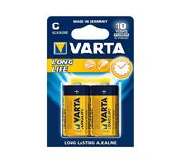 Varta Alcaline C LR14 1.5V - Pack de 2 Piles Usage Unique - Dimensions 26.2x50.5mm, 68.5g par Pile - Référence Varta 04114-101-412
