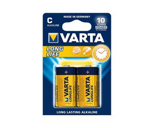Varta Alcaline C LR14 1.5V - Pack de 2 Piles Usage Unique - Dimensions 26.2x50.5mm, 68.5g par Pile - Référence Varta 04114-101-412