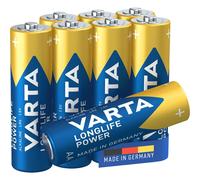 Varta Piles Longlife Power Mignon AA (LR06) Alcalines – Lot de 8