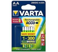 Varta Piles AA (Mignon) prêtes à l'emploi HR6/5716 – 2600 mAh NiMH 1,2V – Blister de 2