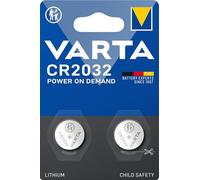 VARTA Lot de 2 Piles Bouton CR2032 Power on Demand au Lithium 3 V Emballage de sécurité Enfant pour appareils intelligents, clés de Voiture et Autres Applications