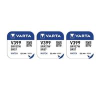 VARTA Lot de 3 Piles oxyde argent pour montres V399 (SR57), High Drain