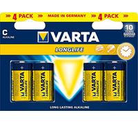 Varta Lot de 4 Piles alcalines Taille C (LR14) Longlife 1,5 V