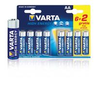Varta - 4906SO - Piles LR6 High Energy - 6 piles LR6 AA + 2 offertes