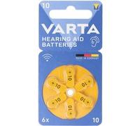 6 Piles Auditives 10 / PR70 Varta Hearing Aid Batteries