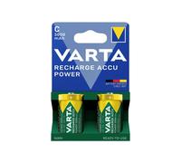 Varta Pile Rechargeable NiMH C 1.2V 3000mAh - Pack de 2 - Dimensions 26 x 50 mm - Référence Varta 56714-101-412 - Fabriquée en Allemagne