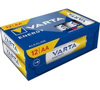 VARTA Piles AA, lot de 12, Energy, Alcalines, 1,5V, Cube, emballage recyclé à 90%, pour des besoins de base simples, Made in Germany