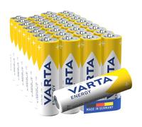 VARTA Piles AA, Lot de 30, Energy, alcalines, 1,5 V | Format LR6, Made in Germany, conservation jusqu'à 10 ans, pour télécommande, horloge murale, radio, calculatrice, souris