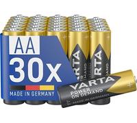 VARTA Piles AA, lot de 30, Power on Demand, Alcalines, 1,5V, pack de stockage, pour accessoires informatiques, smart home, lampes de poche, Made in Germany