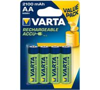 Varta piles AA rechargeables 2100mAh - pack de 4 batteries NiMH sans effet mémoire