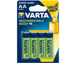 Varta piles AA rechargeables 2100mAh - pack de 4 batteries NiMH sans effet mémoire