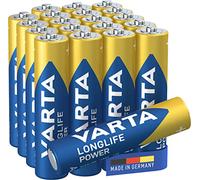 VARTA Piles AAA, lot de 20, Longlife Power, Alcalines, 1,5V, pour jouets, souris sans fil, lampes de poche, Made in Germany
