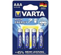 VARTA Piles AAA, lot de 4, Longlife Power, Alcalines, 1,5V, adaptées aux jouets, souris sans fil, lampes de poche, Made in Germany
