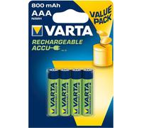 Varta piles AAA rechargeables 800mAh - pack de 4 piles NiMH sans effet mémoire