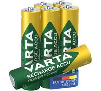 VARTA Piles AAA, rechargeables, lot de 6, Recharge Accu Power, 800 mAh Ni-Mh, sans effet mémoire, préchargées, prêtes à l'emploi