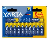 Varta Piles AA Longlife Power – Alcalines 1,5V – Lot de 12 – Fabriqué en Allemagne