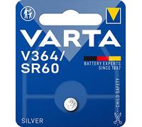 VARTA Piles Bouton V364/SR60 oxyde d'argent, lot de 1, Silver Coin, 1,55V, emballage sécurisé pour les enfants, pour montres, clés de voiture, télécommandes, Made in Germany